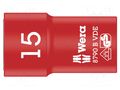 Socket; 6-angles,insulated,socket spanner; HEX 15mm; 3/8"; 1kVAC WERA WERA.05004959001