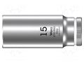 Socket; 6-angles,socket spanner; HEX 15mm; 1/4"; 8790 HMA Deep WERA WERA.05004512001