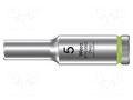 Socket; 6-angles,socket spanner; HEX 5mm; 1/4"; 8790 HMA Deep WERA WERA.05004501001