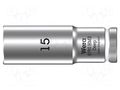 Socket; 6-angles,socket spanner; HEX 15mm; 3/8"; 8790 HMB Deep WERA WERA.05004537001