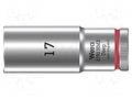 Socket; 6-angles,socket spanner; HEX 17mm; 3/8"; 8790 HMB Deep WERA WERA.05004539001
