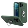 Ring Case silicone case with finger grip and stand for Samsung Galaxy A22 4G dark green, Hurtel 5907769328275 5907769328275