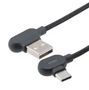 USB CABLE, 2.0 R/A, A PLUG-C PLUG, 3.3FT USBCA2LED-RA-MM-1M