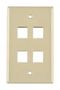 FACEPLATE, 4PORT, ABS, IVORY FPQUAD-I