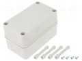 Enclosure: multipurpose; X: 80mm; Y: 140mm; Z: 85mm; PICCOLO; grey FIBOX PCC85G