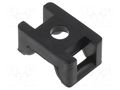 Holder; screw; UL94V-2; black; Tie width: 6mm; Ht: 9mm; L: 18mm HELLERMANNTYTON KR6G5-PA66-BK