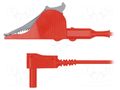Test lead; 32A; angular banana plug 4mm x2,crocodile clip; red SCHÜTZINGER MSWSAK7418150-RT