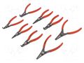 Kit: pliers; for circlip; Ring: internal,external; case; 8pcs. KNIPEX KNP.001958V02