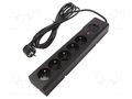 Plug socket strip: protective; Sockets: 5; 250VAC; 10A; black; 5m ARMAC Z5/50/CZ