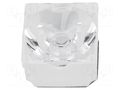 LED lens; square; plexiglass PMMA; transparent; Colour: white LEDIL CA13628