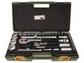 Wrench-set; 6-angles,socket spanner; 1/2",1/4"; 56pcs. PROXXON PR23286