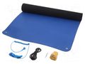 Mat: table set; ESD; L: 1.2m; W: 0.6m; Thk: 2mm; blue (dark) STATICTEC PRT-STW434010