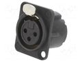 Connector: XLR; socket; female; PIN: 3; straight; with push button NEUTRIK NTR-NC3FD-LX-B