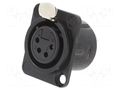 Connector: XLR; socket; female; PIN: 4; straight; with push button NEUTRIK NTR-NC4FD-L-BAG-1