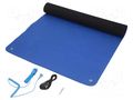 Mat: table set; ESD; L: 0.9m; W: 0.6m; Thk: 2mm; blue (dark) STATICTEC PRT-STW434014