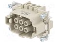 Connector: HDC; female; PIN: 6; size 6; contact insert; 600V; 16A WIELAND 72.300.0653.0