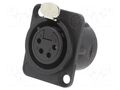 Connector: XLR; socket; female; PIN: 4; straight; with push button NEUTRIK NTR-NC4FD-L-B-1