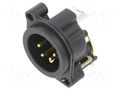 Connector: XLR; socket; male; PIN: 4; angled 90°; THT; black; 6A NEUTRIK NTR-NC4MAH
