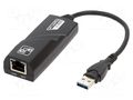 USB to Ethernet adapter; USB 3.0; black; RJ45 socket,USB A plug AKYGA AK-AD-31