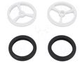 Wheel; white; Shaft: knurled; push-in,screw; Ø: 40mm; W: 7mm; 2pcs. POLOLU POLOLU-4909