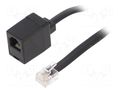 Cable: telephone; RJ12 socket,RJ12 plug; 3m; black Goobay TEL-RJ12-PS-BK/03