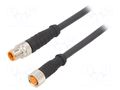 Cable: for sensors/automation; M8; PIN: 4; 0.6m; plug; 60VDC; 50VAC LUTRONIC 0810080004301-0.6M