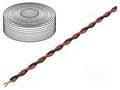 Wire; 2x0.04mm2; stranded; Cu; PVC; black,red; 60V; -10÷85°C; 100m DONAU ELEKTRONIK D-210-10-100