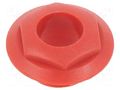 Nut with external thread; red; Jack socket; S4 CLIFF CL14218R