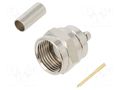 Connector: F; plug; male; straight; 75Ω; soldering,crimped; PTFE AMPHENOL RF 222113