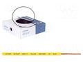 Wire; BiTOne,H05V-K; stranded; Cu; 0.75mm2; PVC; yellow; 300V,500V BITNER BITNER-IG2051.11