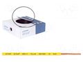 Wire; BiTOne,H05V-K; stranded; Cu; 0.5mm2; PVC; yellow; 300V,500V BITNER BITNER-IG2050.11