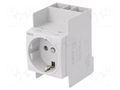F-type socket (Schuko); 230VAC; 16A; for DIN rail mounting HAGER SN016