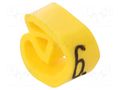 Markers; Marking: 6; 4÷10mm; PVC; yellow; -30÷80°C; leaded; CLI C WEIDMÜLLER WM-0251311520