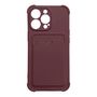 Card Armor Case Pouch Cover For Samsung Galaxy A22 4G Card Wallet Silicone Armor Cover Air Bag Raspberry, Hurtel 5907769335891 5907769335891