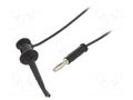 Test lead; 5A; clip-on hook probe,banana plug 4mm; Urated: 300V POMONA POM-4650-36-0