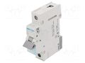 Circuit breaker; 230/400VAC; Inom: 1A; Poles: 1; Charact: C; 6kA HAGER MCN101E