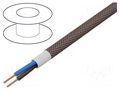 Wire; YTLY; 2x0.5mm2; round; stranded; Cu; textile; dark brown; 150V ESPE OP-DC-2X0.50-DBR