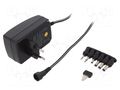 Power supply: switching; mains,universal,plug-in; 9VDC,; 1.5A MINWA ELECTRONICS MWMD15EU/6XC