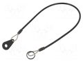 Retaining cable; with mounting tab and key ring; Plating: PVC ELESA+GANTER GN111.2-150-24B-SW