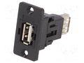 Coupler; USB A socket,both sides; SLIM; USB 2.0; gold-plated CLIFF CP30608N