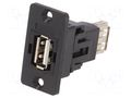 Coupler; USB A socket,both sides; Slim; USB 2.0; gold-plated CLIFF CP30608N