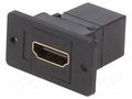 Coupler; HDMI socket,both sides; Slim; gold-plated; 29mm; plastic CLIFF CP30600GX