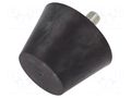 Vibroisolation foot; Ø: 60mm; Shore hardness: 70±5; 3258N; 326N/mm ELESA+GANTER DVB6-60-40M10-20-7