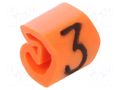 Markers; Marking: 3; 1.3÷3mm; PVC; orange; -30÷80°C; leaded; CLI C WEIDMÜLLER WM-0252111512