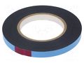 Tape: fixing; W: 12mm; L: 10m; Thk: 0.8mm; two-sided adhesive; black IPT 4234-12MM-10M