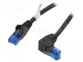 Patch cord; RJ45 plug,RJ45 angled plug; U/UTP; 6a; stranded; CCA Goobay U/UTP6A-90-010BK