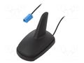 Antenna; SHARK; AM,FM; Opel GM; black; 12VDC; RG174; with amplifier 4CARMEDIA ANT.S18