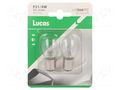 Filament lamp: automotive; BAZ15D; transparent; 12V; 21/4W; LLB LUCAS LLB566PX2