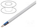 Wire; YDY; 2x4mm2; round; wire; Cu; PVC; white; 450V,750V; 100m ELEKTROKABEL EK-YDY-2X4