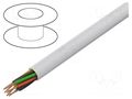 Wire; BiTprotect,YTDY; 8x0.5mm; round; wire; Cu; PVC; white; CPR: Eca BITNER BITNER-LA0053